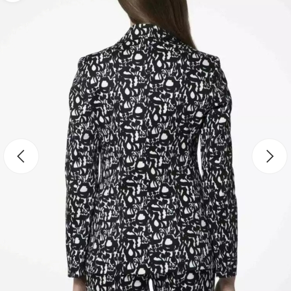 Caractere Single Breasted Blazer Jacket Scribble Print  Large - Picture 2 of 12